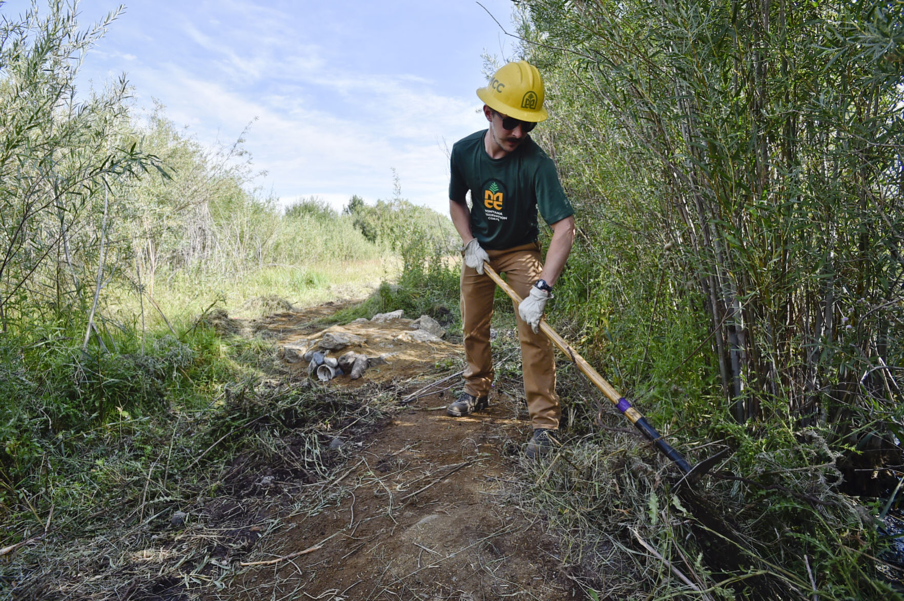 Montana Conservation Corps member Lloyd Staats